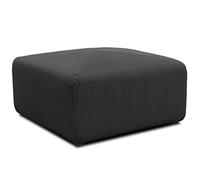DOMO. collection Malia Pouf rembourré en Velours côtelé - Tabouret modulaire - Élément rembourré - Combinable - 85 x 85 x 42 cm (l x p x h) - Anthracite