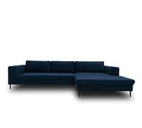 DOMO Collection Mendoza Canapé d'angle Moderne en Forme de L sans Sol avec Rembourrage 244 x 173 x 83 cm (l x p x h) Bleu