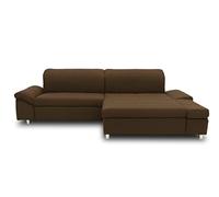 DOMO. collection Mika Canapé d'angle en Forme de L Marron foncé 260 x 178 x 80 cm