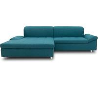 DOMO. collection Mika Canapé d'angle en Forme de L Turquoise 260 x 178 x 80 cm