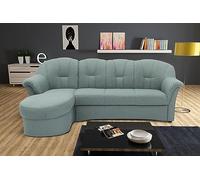 DOMO. collection Puno Petit canapé-lit d'angle en Forme de L avec Chaise Longue Convertible Convertible rembourré 233 x 142 x 84 cm Bleu Glacier