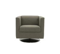 DOMO. collection Sessel Bob FK, Polstersessel mit Federkern und Drehfunktion, rechteckig, Kleiner Cocktailsessel, Drehsessel 72 cm x 75 cm x 71 cm (BxTxH), Silber (Grau)