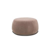 DOMO. collection Tabouret rembourré Molina - Moderne - Rond - en Tissu Peluche - Repose-Pieds - pour canapé - 75 x 75 x 42 cm (l x p x h) - Vieux Rose