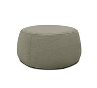 DOMO. collection Tabouret rembourré Molina - Moderne - Rond - en Tissu Peluche - Tabouret de Pied - Tabouret d'appoint - 75 x 75 x 42 cm (l x p x h) - Taupe