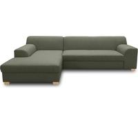 DOMO. Collection Tinos Petit canapé-lit d'angle en Forme de L avec Fonction Convertible, canapé d'angle rembourré, 273 x 157 x 74 cm (l x p x h), Vert