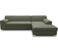 DOMO. Collection Tinos Petit canapé-lit d'angle en Forme de L avec Fonction Convertible, canapé d'angle rembourré, 273 x 157 x 74 cm (l x p x h), Vert