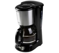 DOMO DO1065K Cafetière noir, acier inoxydable Nombre de tasse=12 écran, minuteur, verseuse en verre