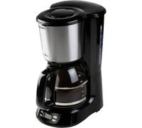 DOMO DO1065K Cafetière noir, acier inoxydable Nombre de tasse=12 écran, minuteur, verseuse en verre