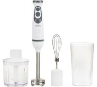 DOMO DO1089M Mixeur plongeant 600 W avec verre doseur, mixeur plongeant pour soupes, fouet , avec embout hâchoir blanc