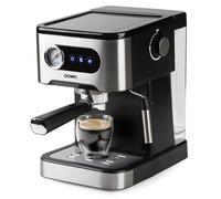 DOMO DO1138K Machine Expresso avec Manomètre - 20 bar - Machine à Expresso avec Buse à Mousse de Lait - Argent/Noir