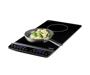 DOMO DO30211IP Plaque de cuisson à induction verticale - 2 feux - Commande tactile avec affichage LED - Minuterie digitale - 10 niveaux de puissance et de température - Sécurité enfant - Noir