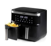 DOMO DO537FR Friteuse à air chaud 8 l protection contre la surchauffe, fonction minuteur, avec écran, revêtement anti-adhésif noir