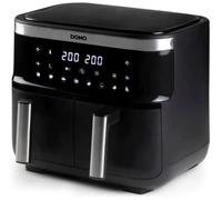 DOMO DO537FR Friteuse à air chaud 8 l protection contre la surchauffe, fonction minuteur, avec écran, revêtement anti-adhésif noir