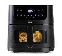 DOMO DO542FR Friteuse à air chaud 4 l 1350 W fonction minuteur, avec écran, protection contre la surchauffe, revêtement anti-adhésif noir