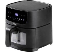 DOMO DO542FR Friteuse à air chaud 4 l 1350 W fonction minuteur, avec écran, protection contre la surchauffe, revêtement anti-adhésif noir