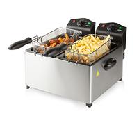 DOMO DO560FR Double friteuse 3500W Témoin lumineux Acier inoxydable Noir
