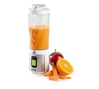 DOMO Blender portable DO752BL – 120W, bouteille en Tritan 600 ml, USB‑C rechargeable, argent/blanc