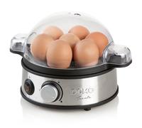 DOMO Cuiseur à œufs DO9142EK – 7 œufs, 400 W, 3 niveaux de cuisson, signal sonore, boîtier inox