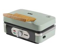 DOMO Gaufrier 3-en-1 Sandwich‑Waffle‑Grill Vert cendré