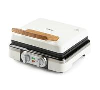 DOMO DO9280W Appareil à gaufres pour 2 gaufres XL - Design luxueux en bois - Thermostat Réglable - Pieds antidérapants -1520W - Blanc poudré