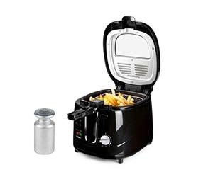 Domo Friteuse à huile noire avec poignée de levage 2,5 l 1800 W