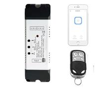 DOMO-MATIC Récepteur WiFi et RF avec télécommande, interrupteur intelligent momentané, télécommande App Tuya SmartLife, 1-2 canaux, 220 V ou 12/24 V, micro relais pour lumières et moteur (2 CH 220 V)