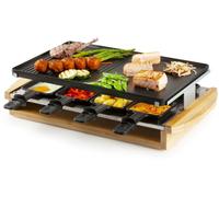 DOMO DO9246G Appareil à raclette 8 poêlons, revêtement anti-adhésif, voyant lumineux noir, bois