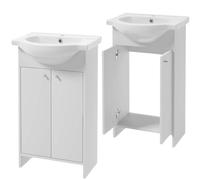 Domodomo Armoire de salle de bains avec lavabo 85 x 50 x 25,5 cm Armoire de salle de bains debout et meuble bas, laqué, ensemble élégant