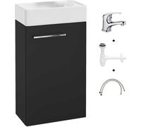 Domodomo armoire de salle de bain avec lavabo, armoire de lavabo 40 x 60 x 21,3 cm, ensemble de lavabo en céramique, armoire murale pour petite salle de bain