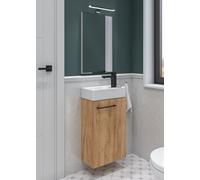 Domodomo armoire de salle de bain avec lavabo, armoire de lavabo 40 x 60 x 21,3 cm, set de lavabo en céramique, armoire murale pour petite salle de bain