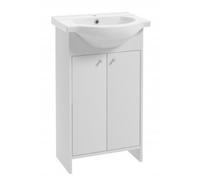 Domodomo Armoire de salle de bains avec lavabo 85 x 50 x 25,5 cm Armoire de salle de bains debout et meuble bas, laqué, ensemble élégant