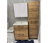 DomoDomo Armoire de salle de bains haute 170 x 40 cm, debout, Chêne Craft, 4 étagères