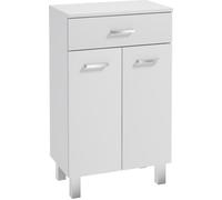 Domodomo armoire de toilette étroite sur pied - 85 x 50 x 30 cm Mea - Armoire de toilette sur pied, plan laqué blanc, double