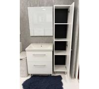 DomoDomo Armoire haute 170x40cm blanc, 4 étagères Blanc Cassandra