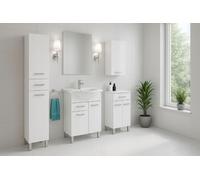 DomoDomo Armoire haute blanc brillant 170x35 cm Armoire de salle de bains Mea