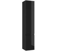 Domodomo Armoire haute de salle de bain suspendue noir brillant 157 x 30 cm Mode Armoire de rangement, noir brillant, Armoire de salle de bain, Étagères