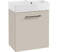 DomoDomo armoire murale de salle de bain avec lavabo 60x50cm Cashmere, poignée noire