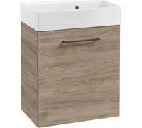 DomoDomo armoire murale de salle de bains avec lavabo 60x50cm Rockford chêne noir poignée