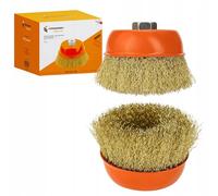 DomoDomo Brosse métallique en laiton 4" M14, résistante à l'abrasion, pour meuleuse d'angle, max. 8500 tr/min, idéal pour le nettoyage et le polissage, fil de laiton de qualité supérieure