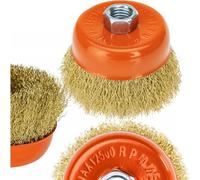 DomoDomo Brosse métallique en laiton massif 3" M14 115 mm de diamètre pour meuleuse d'angle, durable et polyvalente, max 12 500 tr/min