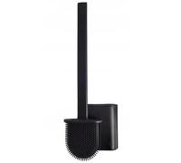 DomoDomo Brosse WC (brosse de toilette) 36,5 x 6,5 cm - À poser ou à monter au mur, noir mat