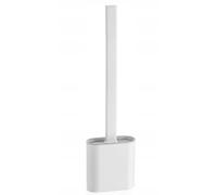 DomoDomo Brosse WC en silicone (Brosse de toilettes, Brosse WC) 36,5x6,5 cm - Debout, Blanc Mat