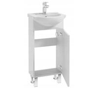 DomoDomo ensemble armoire de salle de bains avec lavabo 40x80cm blanc brillant laminé Mea