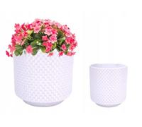 DomoDomo Housse de pot de fleurs décorative en céramique blanche pour fleurs 13 x 12 cm