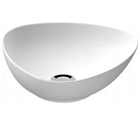 DomoDomo Lavabo à poser 40 x 40 x 13,5 cm - Lavabo en céramique blanc, sans trou de robinetterie et sans trop-plein, paroi fine de 8 mm, design moderne pour salle de bain/lavabo