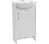DomoDomo lavabo avec meuble sous vasque 46,5 x 24,5 x 84 cm - lavabo avec meuble sous vasque blanc, lavabo invités avec meuble sous vasque 45 cm - ensemble de meubles de salle de bain