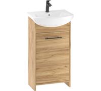 DomoDomo lavabo avec meuble sous vasque 46,5 x 24,5 x 84 cm - lavabo avec meuble sous vasque, lavabo pour WC invités avec meuble sous vasque 45 cm - Ensemble de meubles de salle de bain en bois