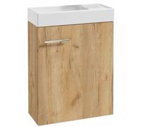 DomoDomo lavabo invités avec meuble sous vasque 50 x 70 x 23 cm, lavabo invités, petit ensemble lavabo - meuble sous vasque