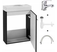DomoDomo lavabo invités avec meuble sous-vasque 50 x 70 x 23 cm, lavabo invités, petit set de lavabos - lavabo sous-vasque avec robinetterie