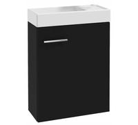 Deftrans Lavabo WC pour invités avec meuble bas 50 x 70 x 23 cm - Petit lavabo pour invités - Meuble sous-vasque - Lavabo avec meuble bas - Noir